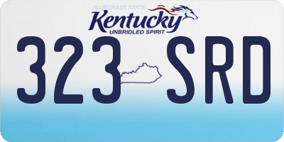 KY license plate 323SRD