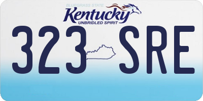 KY license plate 323SRE