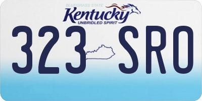 KY license plate 323SRO