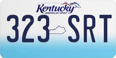 KY license plate 323SRT