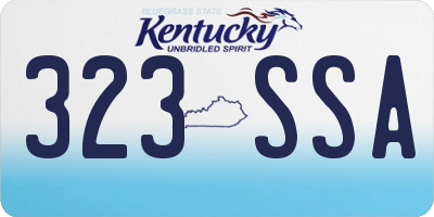 KY license plate 323SSA