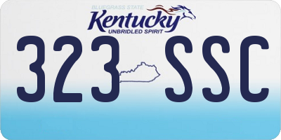 KY license plate 323SSC