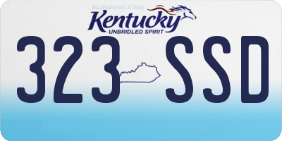 KY license plate 323SSD