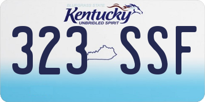 KY license plate 323SSF