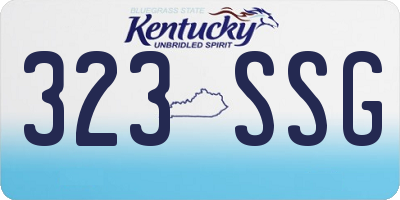KY license plate 323SSG