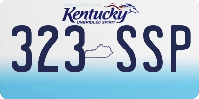 KY license plate 323SSP