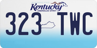 KY license plate 323TWC