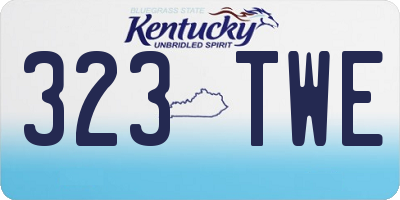 KY license plate 323TWE