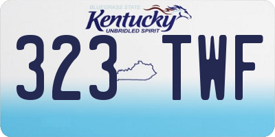 KY license plate 323TWF