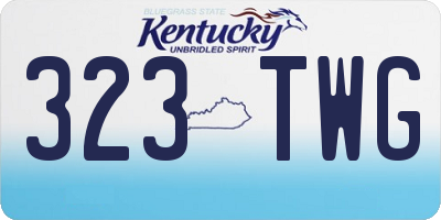 KY license plate 323TWG