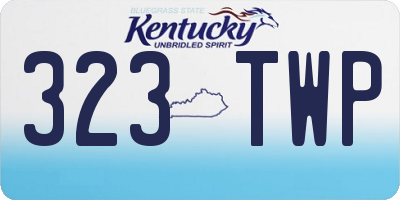 KY license plate 323TWP