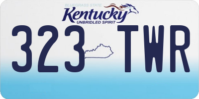 KY license plate 323TWR
