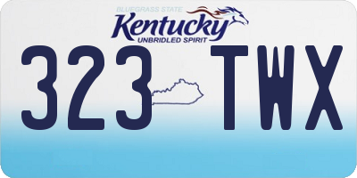KY license plate 323TWX