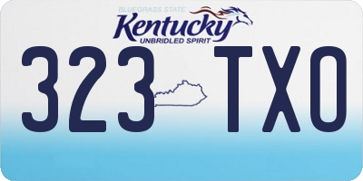 KY license plate 323TXO