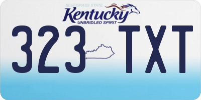 KY license plate 323TXT