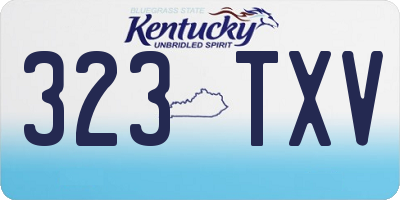 KY license plate 323TXV