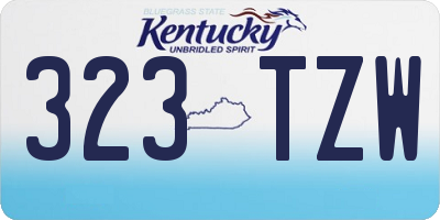 KY license plate 323TZW