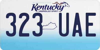 KY license plate 323UAE