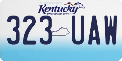 KY license plate 323UAW