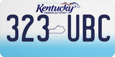 KY license plate 323UBC