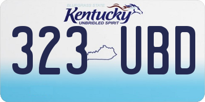KY license plate 323UBD