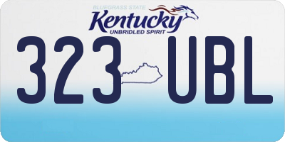 KY license plate 323UBL