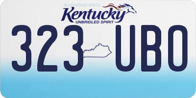 KY license plate 323UBO