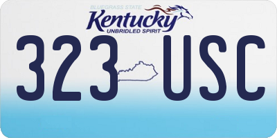 KY license plate 323USC