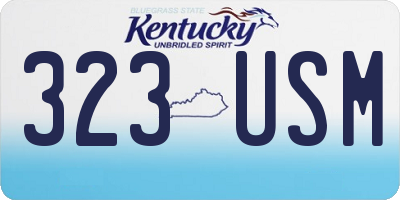 KY license plate 323USM