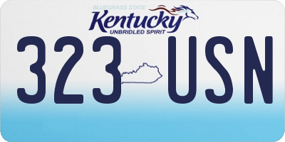 KY license plate 323USN