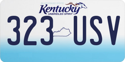 KY license plate 323USV