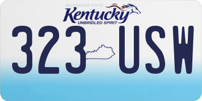 KY license plate 323USW