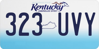 KY license plate 323UVY