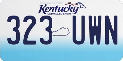 KY license plate 323UWN