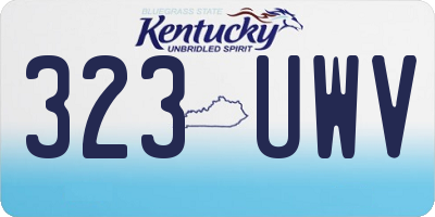 KY license plate 323UWV