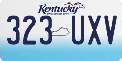 KY license plate 323UXV