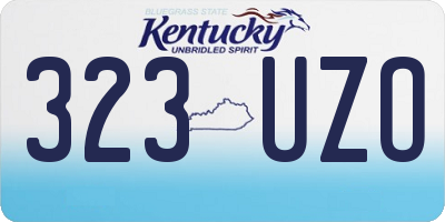 KY license plate 323UZO