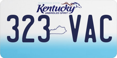 KY license plate 323VAC