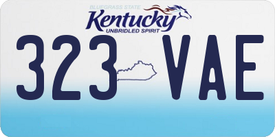 KY license plate 323VAE
