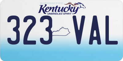 KY license plate 323VAL
