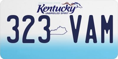 KY license plate 323VAM