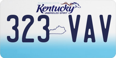 KY license plate 323VAV