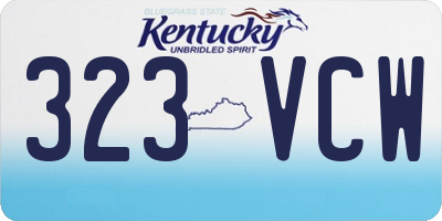 KY license plate 323VCW
