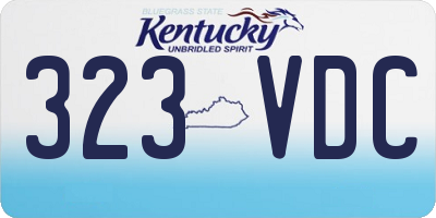 KY license plate 323VDC