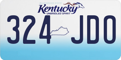 KY license plate 324JDO