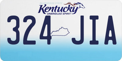 KY license plate 324JIA