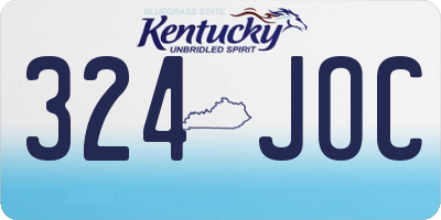 KY license plate 324JOC