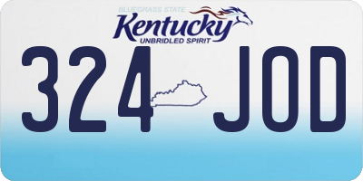 KY license plate 324JOD
