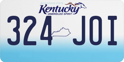 KY license plate 324JOI