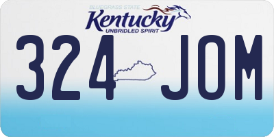 KY license plate 324JOM